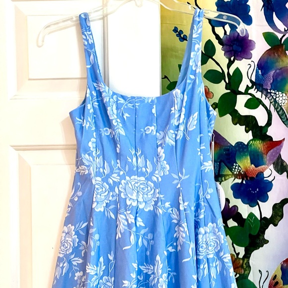 🌺🎉HP🎉🌺 NWT Staud Wells Midi Dress Blue Rose 🌟VERY RARE🌟 - Picture 12 of 16